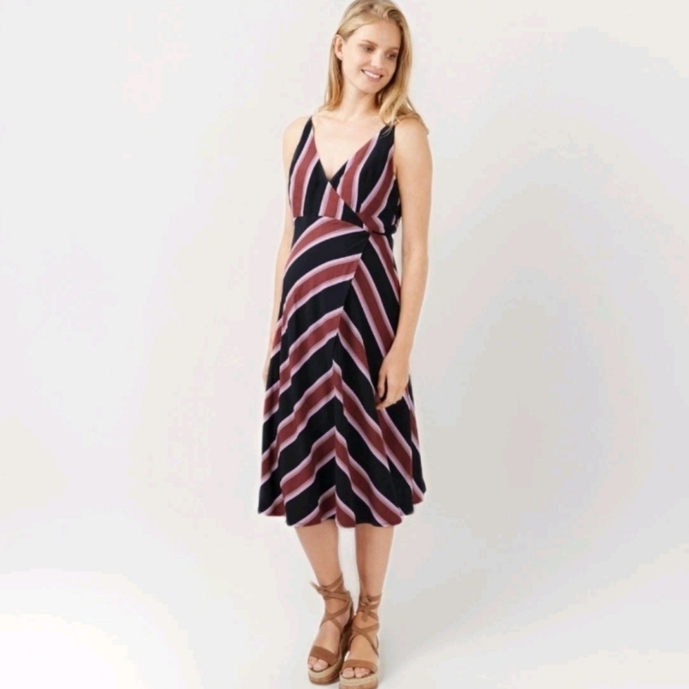 Topshop Maternity Striped True Wrap Slip Dress Size 8